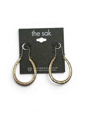The Sak Gold Tone U-Shape Hoop Earrings with Gift Bag. Recycled Metal
